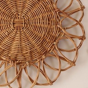 Decoración de pared de ratán con flores, decoración de pared hecha a mano vietnamita de alta calidad para el hogar - Product Image 3