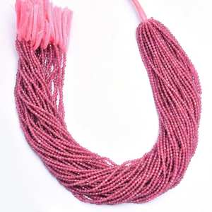 Cuentas de piedras preciosas redondas microfacetadas de turmalina Rosa natural, cuentas de turmalina sueltas de 3mm para joyería a precio de fábrica al por mayor - Product Image 2
