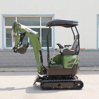 Mini-excavatrice de 1 tonne pour travaux de fondation de terrasses, commandes d'échantillons acceptées, conception compacte, fonctionnement en espace étroit