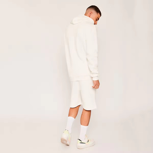 Sudadera con capucha de dos piezas con pantalones cortos de tela suave a juego, conjunto ideal para gimnasio de hombres, entrenamiento y Conjuntos Casuales con capucha y pantalones cortos - Product Image 2