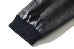 Vêtements de baseball pour hommes Design personnalisé Chenille broderie Letterman Varsity vestes en cuir mince manches col montant vêtements de baseball pour hommes - Product Image 3