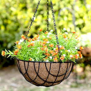 Panier de jardin suspendu à cadre en métal avec doublure en fibre de coco au meilleur prix revêtement végétal en fibre de coco - Product Image 6