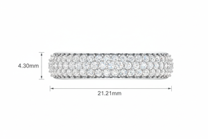 Anillo de Banda de Elegancia Brillante con Diamantes Naturales y Oro de 14K para Mujer - Product Image 2