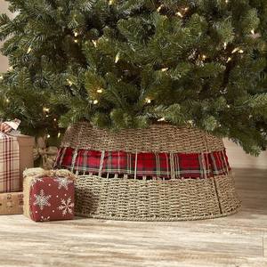 คอเสื้อแบบพับได้สำหรับตกแต่งต้นคริสต์มาสฐานหญ้าทะเลประดับต้นกระโปรงต้นคริสต์มาส - Product Image 5