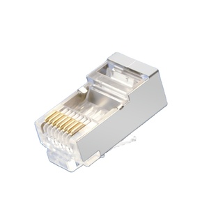 Conector Modular RJ45 8P8C Cat6 Macho Blindado para Cabo de Rede Multicondutor Trançado 26AWG <span class=keywords><strong>Cat</strong></span> 6 <span class=keywords><strong>Cat</strong></span> 6a - Product Image 3