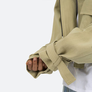 Veste courte de poche cargo OEM pour hommes veste décontractée surdimensionnée à fermeture éclair personnalisée avec ourlet brut vestes de grande taille pour hommes poches cargo - Product Image 6