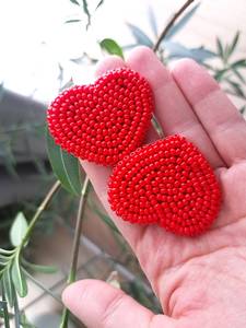 Boho <b>bead</b> earrings with <b>turquoise</b> design andy cascading fringe, unique jewelry gift - Product Image 5