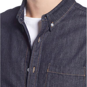 Best Design 2025 Light <b>Weight</b> <b>Men</b> Denim Shirt With Full Sleeves / OEM Custom Design New Fashionable Good Quality <b>Men</b> Denim Shirt - Product Image 2