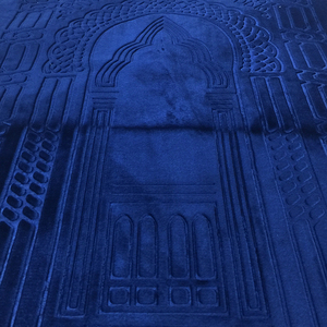 Mousse épaisse nouveau Design classique anti-dérapant tapis de prière Islam cadeaux tapis de prière musulman prière tapis pliant bleu teint en relief - Product Image 4