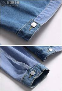 Veste en jean de créateur grande taille pour hommes, décontractée, respirante, de haute qualité, légère, avec logo avant personnalisable, vente en gros - Product Image 5