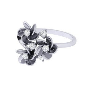 Anillo de cóctel Floral de moissanita de Plata de Ley 925 corte Asscher corte princesa formas de diamante chapado en oro estilo de lujo boda - Product Image 2
