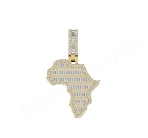 Mapa de país personalizado encanto 925 plata esterlina Durable 43mm bisel circón colgante joyería boda cumpleaños regalo al por mayor - Product Image 2