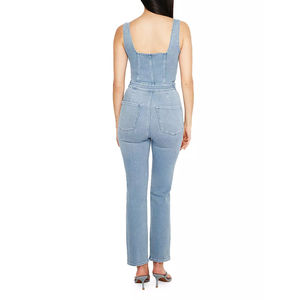 Women's One-Piece Streetwear Rompers Casual Crop <b>Top</b> Design Cutout <b>Tight</b>-<b>Fitting</b> Denim Knitted Print Embroidered Washed - Product Image 2