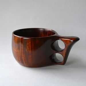 100% tasse en bois naturel pour bière et barware et dessus de table avec poignée tasse à bière tasse à café à boire à la main - Product Image 4