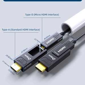 Dtech cao cấp Micro HDMI để HDMI cáp linh hoạt 35m 4K 3D 18gbps HDMI 2.0 AOC sợi cáp quang A đến một - Product Image 1