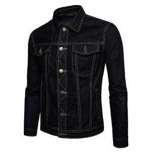 Chaquetas vaqueras de secado rápido y transpirables para hombre, precio barato de fábrica, recién llegado, ropa de calle, chaqueta vaquera de Color sólido para hombre - Product Image 2