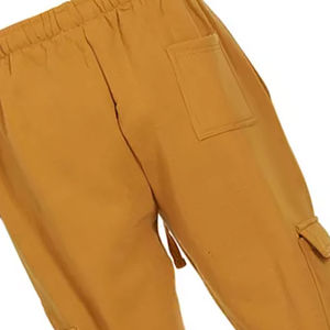 Joggers apilados con logotipo personalizado para hombre, ropa de calle con bolsillo, pantalones de chándal para hombre, pantalones de chándal apilados acampanados en color sólido - Product Image 6