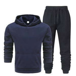 Custom High Quality Eco-Friendly Winter Cotton/Nylon Tracksuit Unisex Hoodie Jogger Set Oversized Pullover Fleece Drawstring - Product Image 4