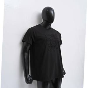 Personalizado al por mayor de alta calidad en relieve diseño causal moda impresa algodón verano más tamaño manga corta o cuello camiseta de los hombres - Product Image 3