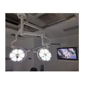 High Efficiency Six Sigma Twin Operation Theratre Light with Camera and Three Arm Monitor Stand from Indian Supplier
