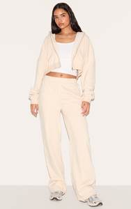 Wholesale Custom Tall Stone Drop Shoulder Women's <b>Cropped</b> Boxy <b>Hoodie</b> Anti-Wrinkle And Breathable Hoodies Women <b>Zip</b> <b>Up</b> <b>Hoodie</b> - Product Image 2