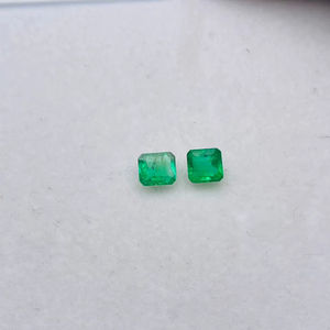 Esmeralda natural de Zambia, corte esmeralda, par de 0.83 quilates, buena calidad, buen brillo, color verde agradable, pulido perfecto, ideal para cualquier joyería. - Product Image 2
