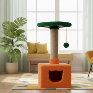 Arbre à chat Amistar Tropical House de haute qualité avec 2 niveaux, écologique et durable pour chats de toutes tailles - Product Image 1