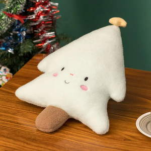 Coussin de Noël en peluche éducatif personnalisé vert et blanc non toxique, jouet promotionnel pour fête de fin d'année, logo personnalisé - Product Image 4