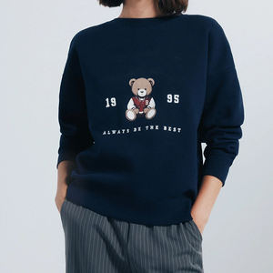 Sweatshirts surdimensionnés OEM, sweatshirts décontractés en tricot doux, sweatshirts unis à col rond en polaire 3D en relief, sweatshirts unisexes - Product Image 1