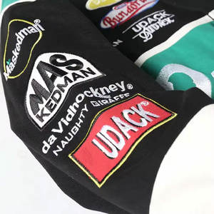 Logo imprimé nouveauté introduire sur le marché hommes veste universitaire manches longues lavage à l'acide Graffiti veste pour hommes veste de baseball - Product Image 2