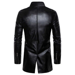Premium 2025 dernière conception personnalisée en cuir de vachette véritable de haute qualité Long manteau respirant Style Vintage OEM hommes veste en cuir - Product Image 2