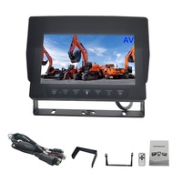 Moniteur AHD 7 pouces avec prise aviation 4 broches | Répartiteur Quad intégré | Étanche IP69K | Système de caméra de recul multi-vues 1080P pour camion