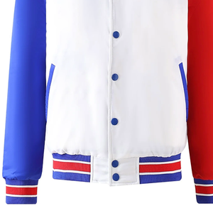 Veste bomber universitaire OES blanche, rouge et bleue, doublée personnalisée, réversible, devant grec, streetwear, imperméable, veste urbaine - Product Image 5
