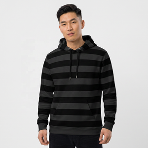 Sudadera con Capucha a Rayas para Hombre, Corte Regular, Tejida, Informal, con Bolsillo - Product Image 5