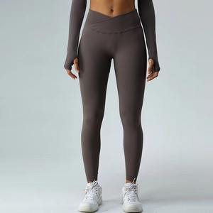 Leggings pour femmes de haute qualité nouveau Style vêtements de Fitness taille moyenne fermeture élastique motif solide quantité minimale de commande bas - Product Image 4