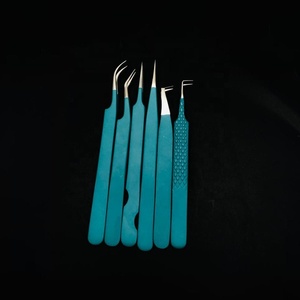 Vente en gros Logo professionnel personnalisable Solide Durable en acier inoxydable Diamond Grip Extension de cils Pince à épiler ensemble personnalisé - Product Image 4