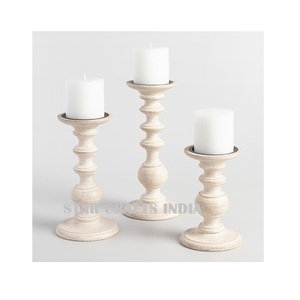 Soporte de exhibición minorista de mercado de madera OEM/ODM candelabro de madera para mesa de cena en casa fiestas de Navidad fiestas en casa - Product Image 1