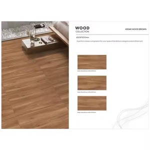 Venta al por mayor precio de fábrica rústico 2*4 pies madera café marrón aspecto 600*1200mm cerámica piso pared azulejos mosaico técnica de Foshan - Product Image 4