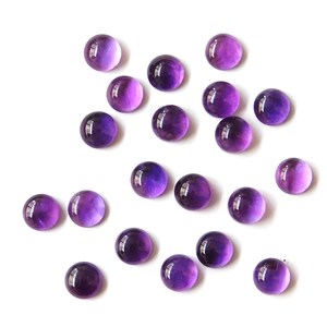 Améthyste violette naturelle forme ronde Cabochon à dos plat pour la fabrication de bijoux bagues de pierres précieuses de haute qualité pour les femmes pierre de naissance - Product Image 4