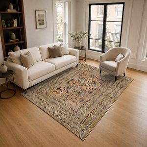 <b>RUGS</b> DEPOT LXDP-0101 Wholesale Red <b>Burgundy</b> Traditional Medallion Digital Printed Machine Washable Chenille Area <b>Rug</b> Non Slip - Product Image 2