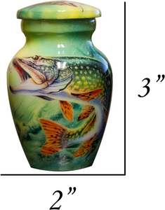 โกศสําหรับเถ้ามนุษย์ โกศเพลิงศพปลาเบสพร้อมถุงกํามะหยี่ โกศงานศพของเบสที่ระลึก - Product Image 5