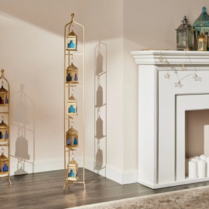 โคมไฟหลุมฝังศพอลูมิเนียมที่มีแม่ลายใบไม้ออกแบบสีได้เองทั้งในร่มและกลางแจ้งบ้านและสวนฟ้าผ่าดีไซน์คลาสสิก - Product Image 6