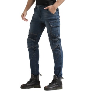 <b>Men's</b> Windproof Motorbike Racing <b>Jeans</b> Custom Motocross Protections with Zipper Stretch Denim Pants Plus Size Options - Product Image 3