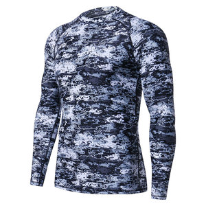 เสื้อรัดรูปแขนยาวคุณภาพสูงสำหรับผู้ชาย ระบายอากาศได้ดี ป้องกันแบคทีเรีย แห้งเร็ว ผลิตจากผ้าสแปนเด็กซ์/โพลีเอสเตอร์แบบสั่งทำพิเศษ - Product Image 4