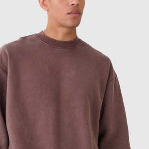 High Quality 100% Cotton High Street Style Men Acid Wash Sweatshirts Custom High Quality Cotton Heavy Duty Acid Wash Sweatshirt - Product Image 3