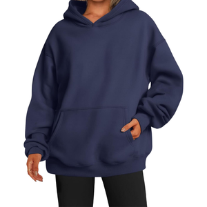 Sudadera con capucha de lana de algodón 100% para mujer, superventas HeavyGSM para invierno, transpirable, cómodo con técnicas bordadas - Product Image 1