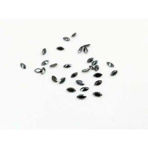 Diamant noir taille marquise 2,5-4 mm facetté pour la fabrication de bijoux, pierres en vrac - Product Image 1