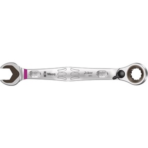 Clé à cliquet réversible Joker 14 mm, blanche, à fourche ouverte, longueur 187 mm, avec 15 anneaux WERA, autre produit artisanal - Product Image 1