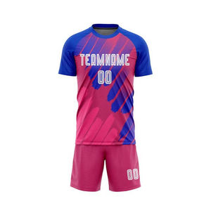 Conjuntos de Camisetas de Fútbol de Manga Corta para Hombre al por Mayor con Estampado Personalizado, Transpirables, 100% Poliéster, Cuello en V, Servicio OEM - Product Image 2