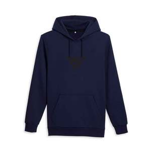 Sweats à capuche pour hommes logo personnalisé brodé et imprimé conception de logo OEM couleur bleu marine sweats à capuche pour hommes vente en gros - Product Image 1